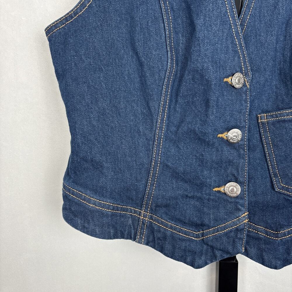 NEW Veronica Beard Valeria Vest Women's Small Blue Denim Buttons Country Cowgirl - Picture 3 of 10